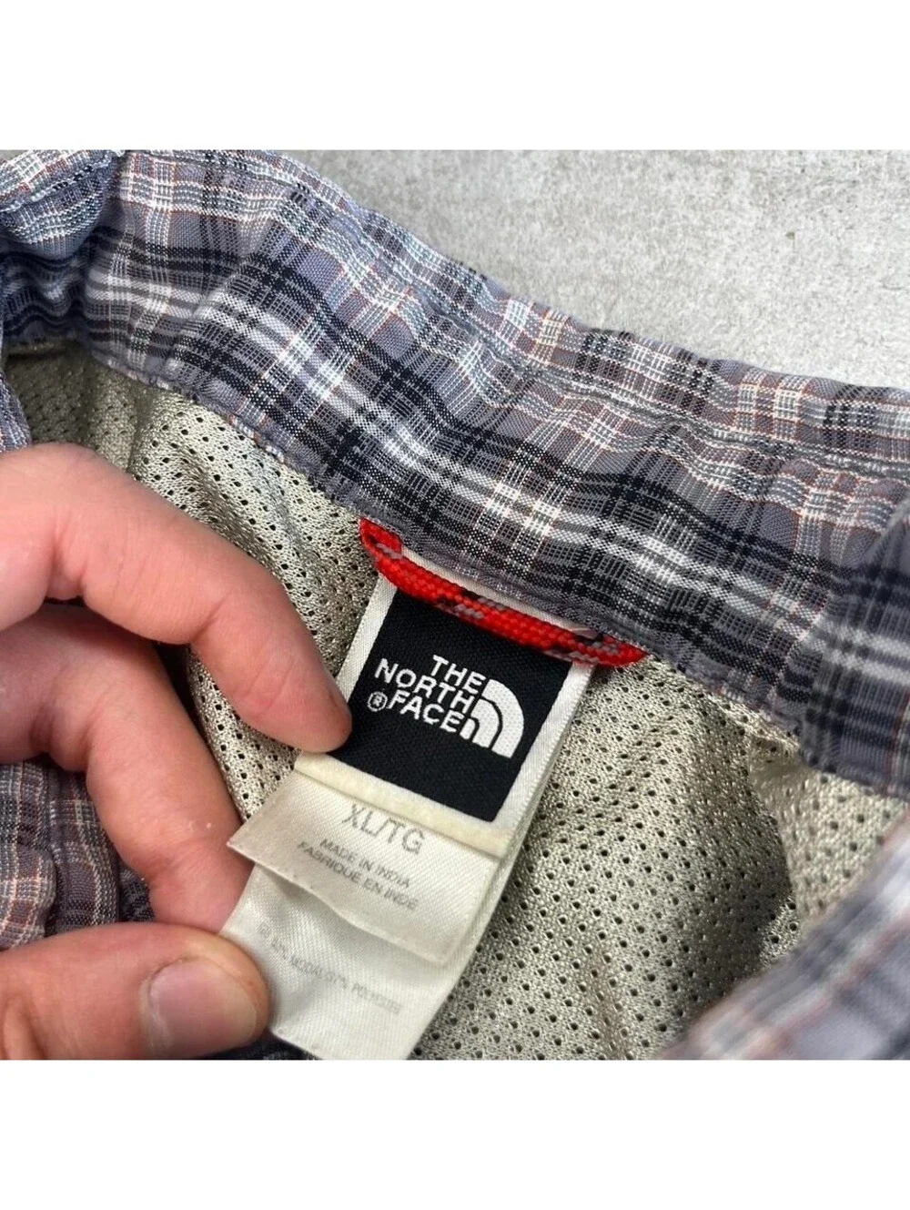 The North Face s XL Grey Plaid Button Down